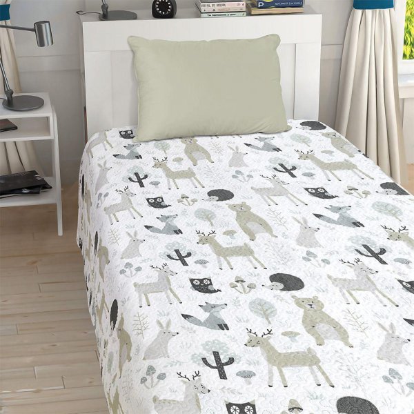 Κουβερλί Μονό Clever Fox Gray Lino Home