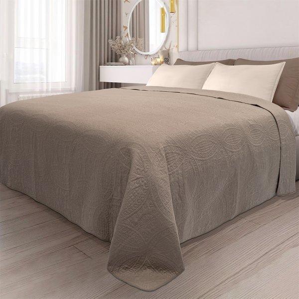 Κουβερλί Υπέρδιπλο Ligero Mocca Lino Home