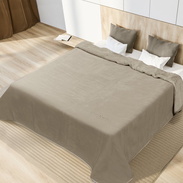 Κουβέρτα Βελουτέ Υπέρδιπλη 545/55 Taupe Pierre Cardin