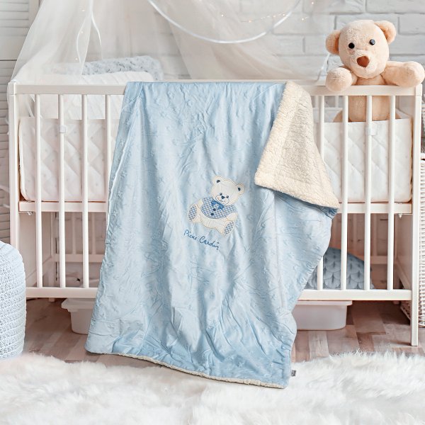 Κουβέρτα Fleece Κούνιας Teddy Blue Pierre Cardin