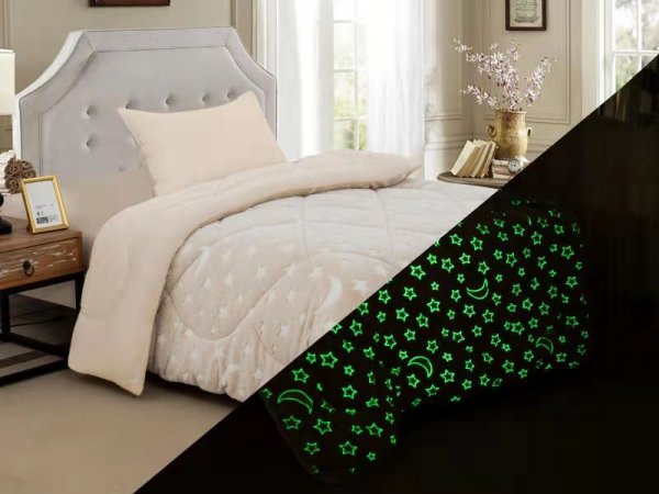 Φωσφοριζέ Κουβερτοπάπλωμα Μονό Estrella Beige Lino Home