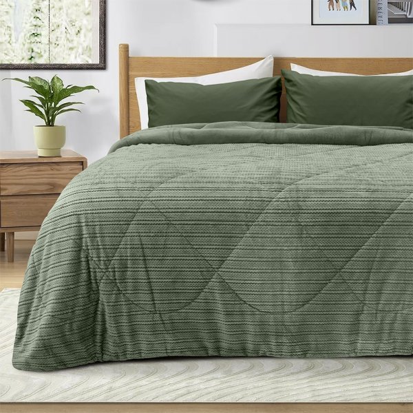 Κουβερτοπάπλωμα Υπέρδιπλο Stacy Khaki Lino Home