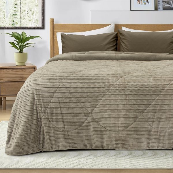 Κουβερτοπάπλωμα Υπέρδιπλο Stacy Taupe Lino Home