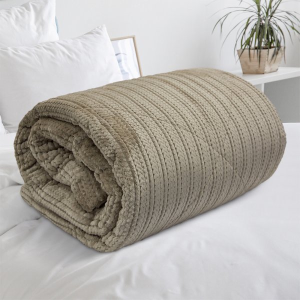 Κουβερτοπάπλωμα Υπέρδιπλο Stacy Taupe Lino Home