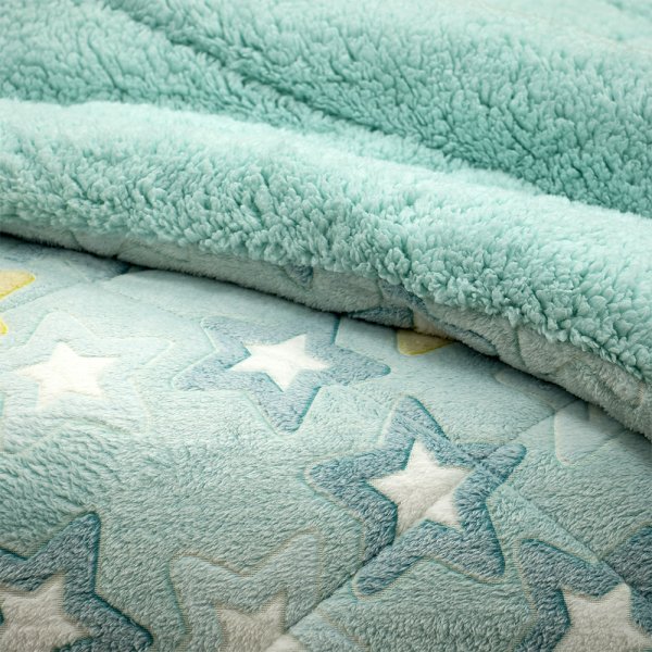 Φωσφοριζέ Κουβερτοπάπλωμα Μονό Ster Mint Lino Home