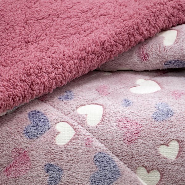 Φωσφοριζέ Κουβερτοπάπλωμα Μονό Herz Pink Lino Home