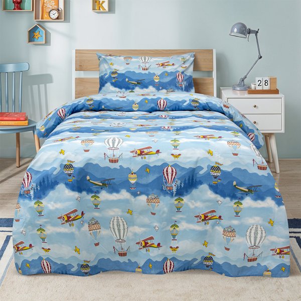 Σετ Πάπλωμα Μονό Cloud Chasers Blue Lino Home