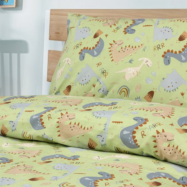 Σετ Πάπλωμα Μονό Jurrasic Nap Green Lino Home