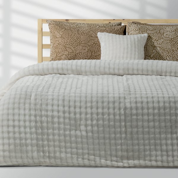 Κουβερτοπάπλωμα Ημίδιπλο Kvall Υπόλευκο Lino Home