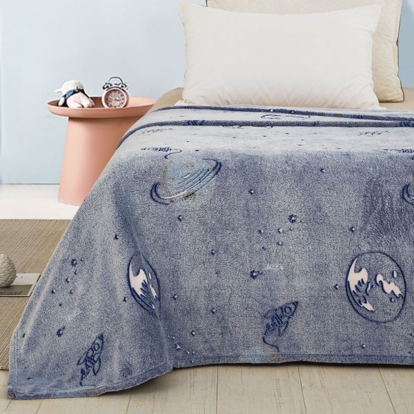 Φωσφοριζέ Κουβέρτα Fleece Μονή Space 102 Adam Home