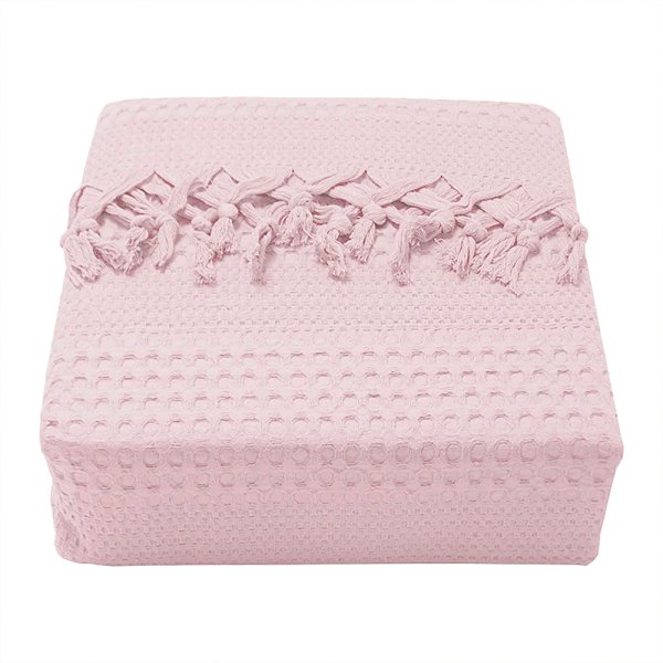 Κουβέρτα Πικέ Υπέρδιπλη Με Κρόσια Safari Pink Lino Home