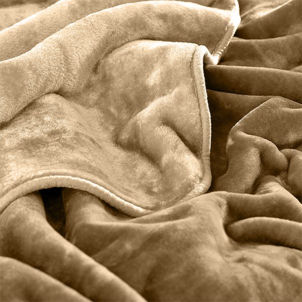 Κουβέρτα Βελουτέ Υπέρδιπλη Cobertor Beige Lino Home