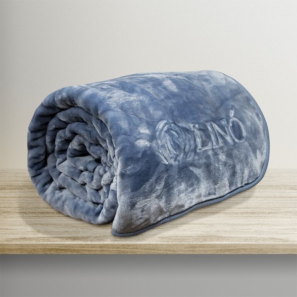 Κουβέρτα Βελουτέ Μονή Vellut Blue Lino Home