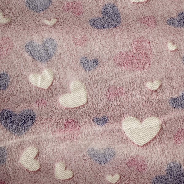 Φωσφοριζέ Κουβέρτα Fleece Μονή Herz Pink Lino Home