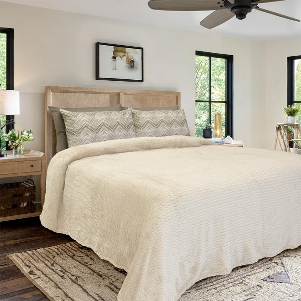 Κουβέρτα Fleece Υπέρδιπλη Pelusa Ecru Lino Home