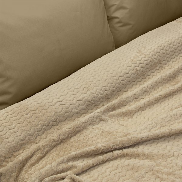 Κουβέρτα Fleece Υπέρδιπλη Pelusa Beige Lino Home
