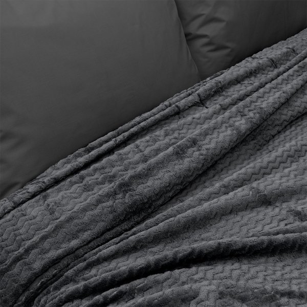 Κουβέρτα Fleece Υπέρδιπλη Pelusa Dark Gray Lino Home