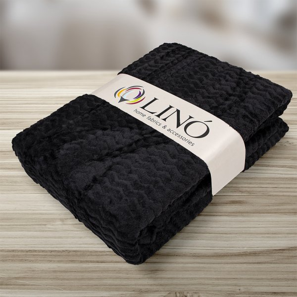 Κουβέρτα Fleece Υπέρδιπλη Pelusa Black Lino Home