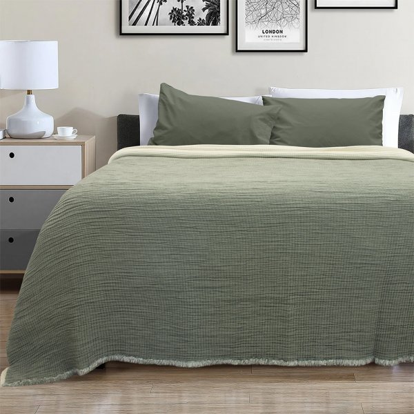 Κουβερτόριο Υπέρδιπλο Lasy Khaki Lino Home