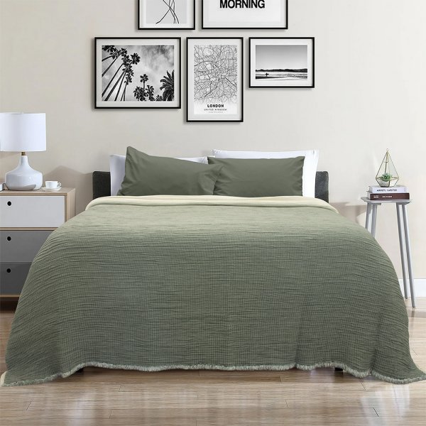 Κουβερτόριο Υπέρδιπλο Lasy Khaki Lino Home