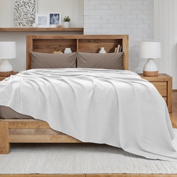 Κουβέρτα Πικέ Μονή Cocoon Λευκό Lino Home