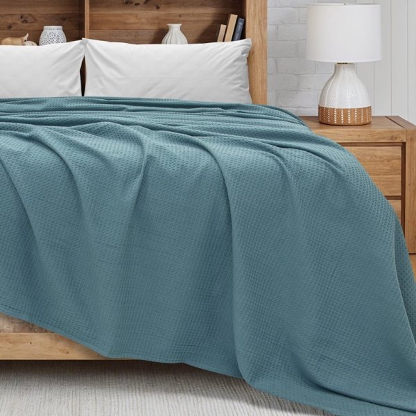 Κουβέρτα Πικέ Γίγας Cocoon Πετρόλ Lino Home