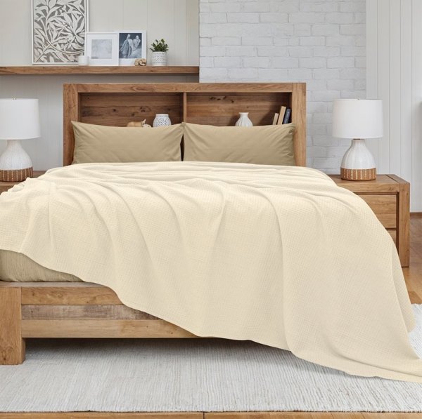 Κουβέρτα Πικέ Γίγας Cocoon Εκρού Lino Home