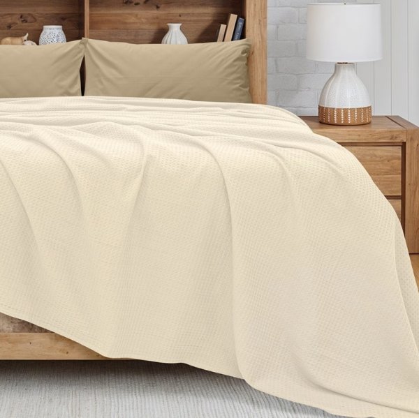 Κουβέρτα Πικέ Γίγας Cocoon Εκρού Lino Home