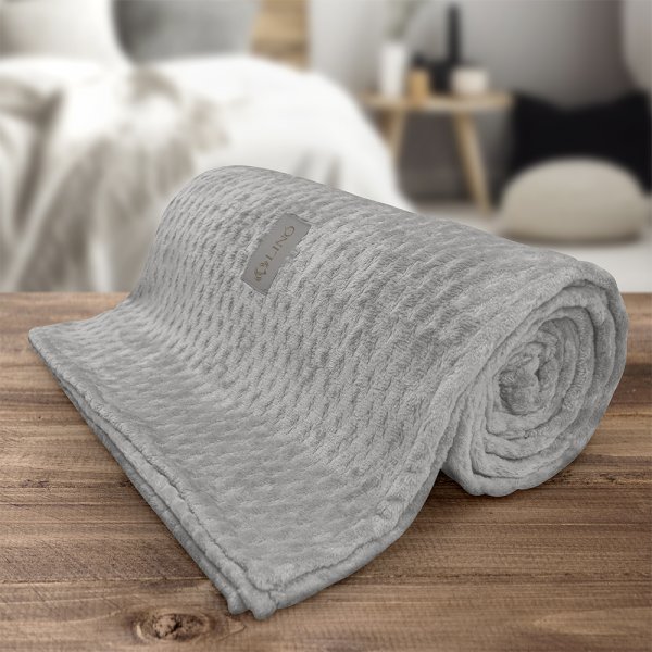 Κουβέρτα Fleece Υπέρδιπλη Lofti Ασημί Lino Home