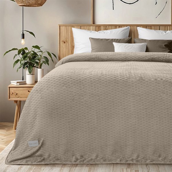 Κουβέρτα Fleece Υπέρδιπλη Lofti Taupe Lino Home