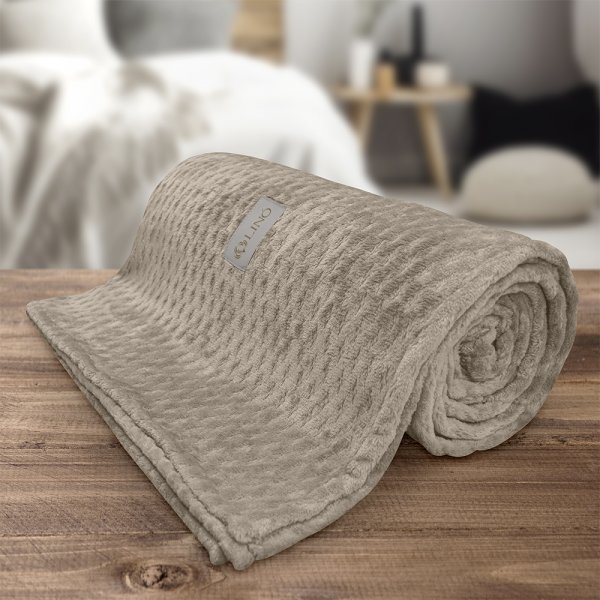 Κουβέρτα Fleece Υπέρδιπλη Lofti Taupe Lino Home