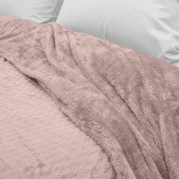 Κουβέρτα Fleece Μονή Sherpa Lofti Λιλά Lino Home