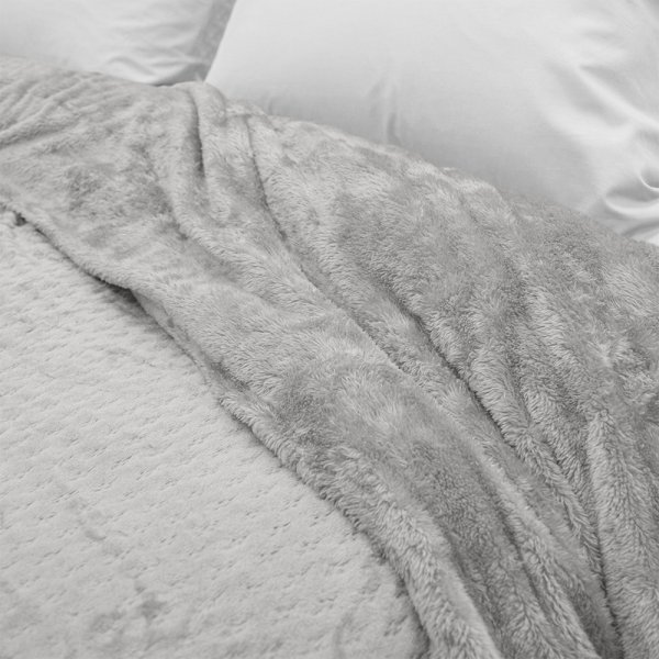 Κουβέρτα Fleece Μονή Sherpa Lofti Ασημί Lino Home
