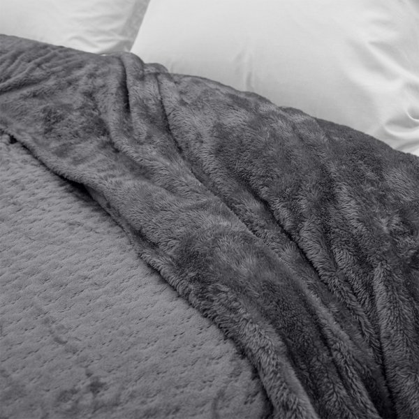 Κουβέρτα Fleece Μονή Sherpa Lofti Γκρι Lino Home