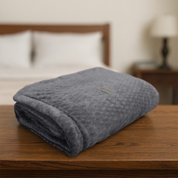 Κουβέρτα Fleece Μονή Sherpa Lofti Γκρι Lino Home