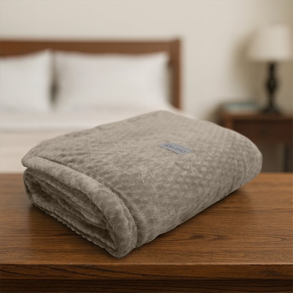 Κουβέρτα Fleece Υπέρδιπλη Sherpa Lofti Taupe Lino Home