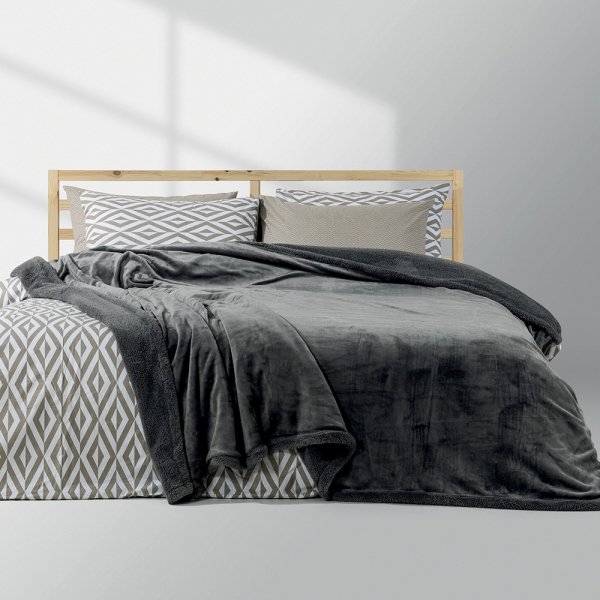 Κουβέρτα Fleece Μονή Erba Γκρι Lino Home