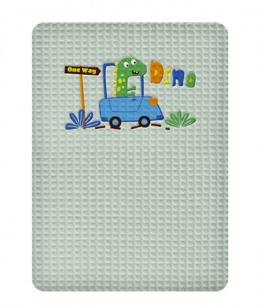 Κουβέρτα Πικέ Λίκνου Dino Green Adam Home