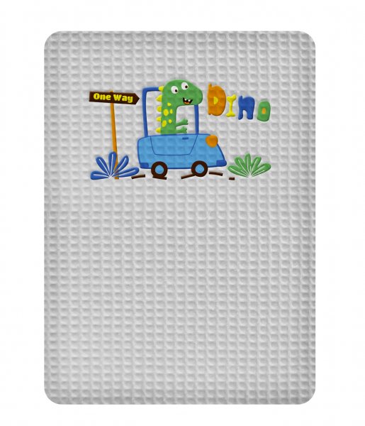 Κουβέρτα Πικέ Λίκνου Dino Gray Adam Home