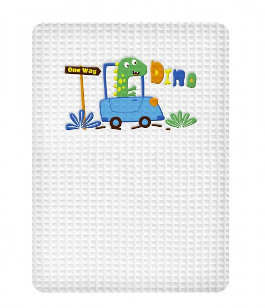 Κουβέρτα Πικέ Κούνιας Dino White Adam Home