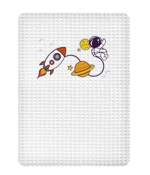 Κουβέρτα Πικέ Κούνιας Space White Adam Home