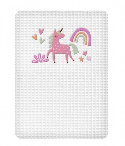 Κουβέρτα Πικέ Κούνιας Unicorn White Adam Home