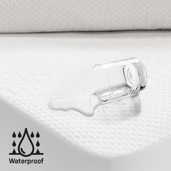 Κάλυμμα Στρώματος Αδιάβροχο Μονό Jacquard White Lino Home