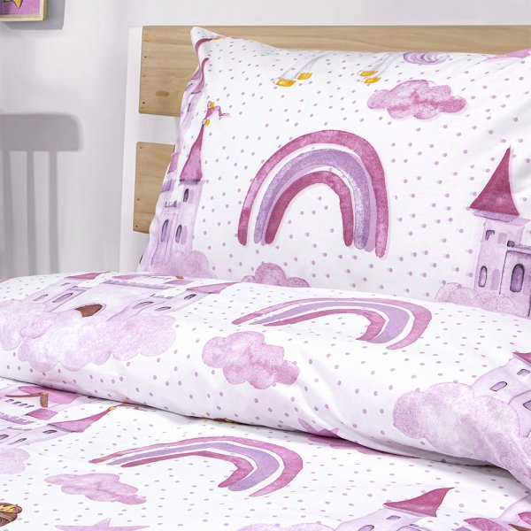 Σετ Σεντόνια Μονά Dreamy Castleland White Lino Home