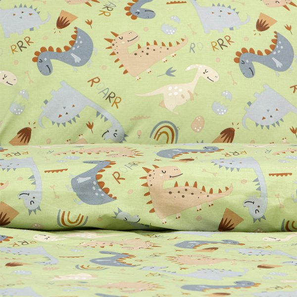 Σετ Σεντόνια Μονά Jurassic Nap Green Lino Home