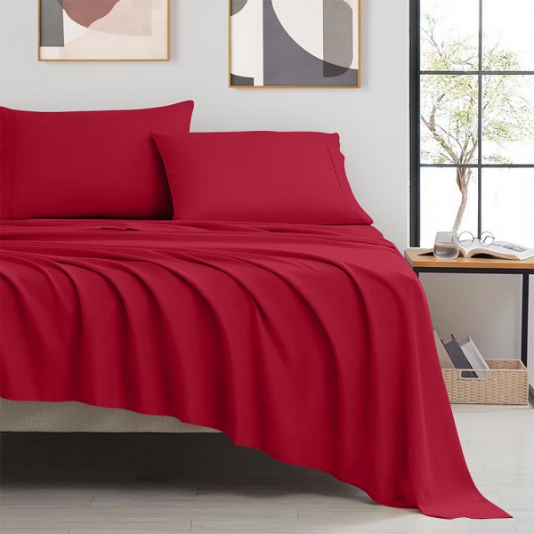 Σετ Σεντόνια Γίγας Silente Cherry Lino Home