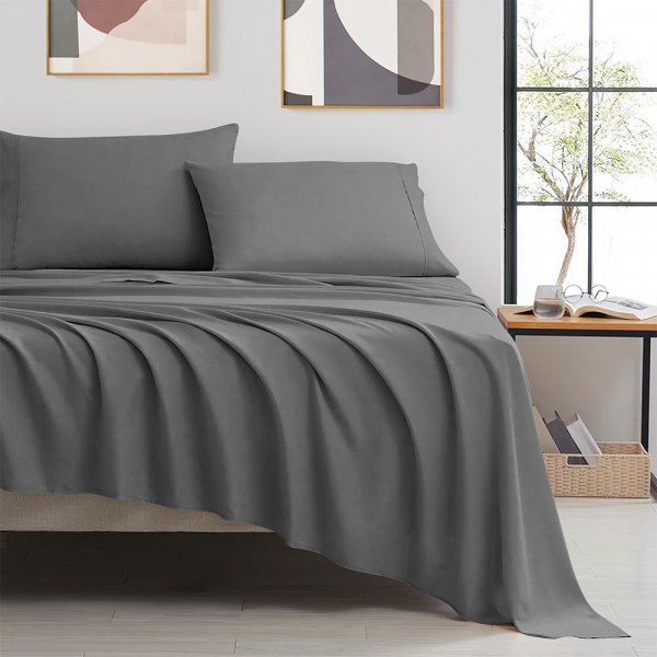 Σετ Σεντόνια Γίγας Silente Dark Gray Lino Home