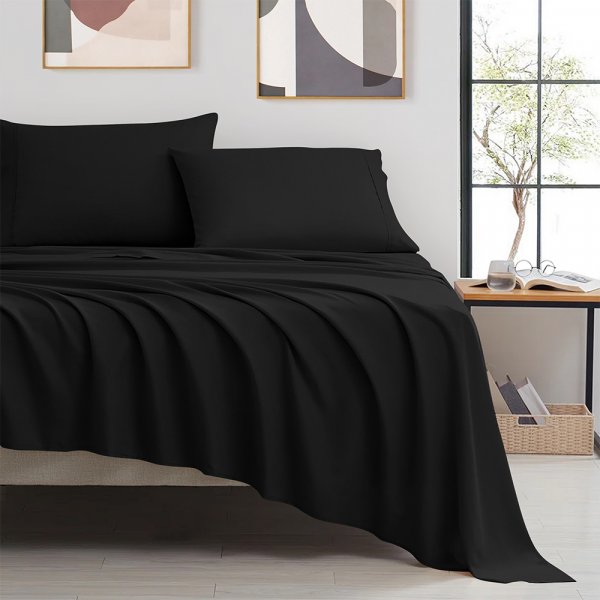 Σετ Σεντόνια Γίγας Silente Black Lino Home