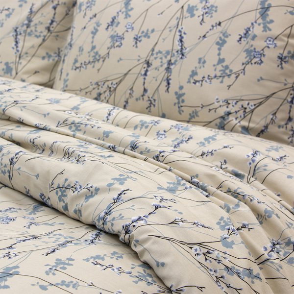 Σετ Σεντόνια Υπέρδιπλα Amandes Μπλε Lino Home