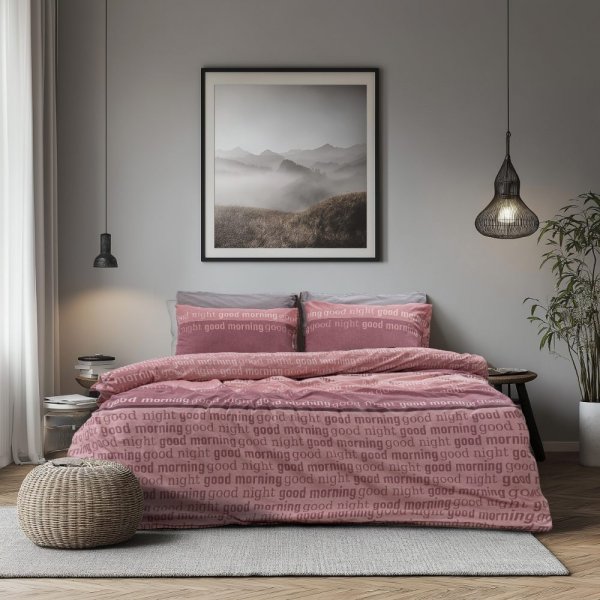 Σετ Σεντόνια Μονά Nuvet Dusty Pink Lino Home